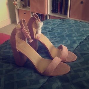 Never worn Light pink chunky heels from BooHoo